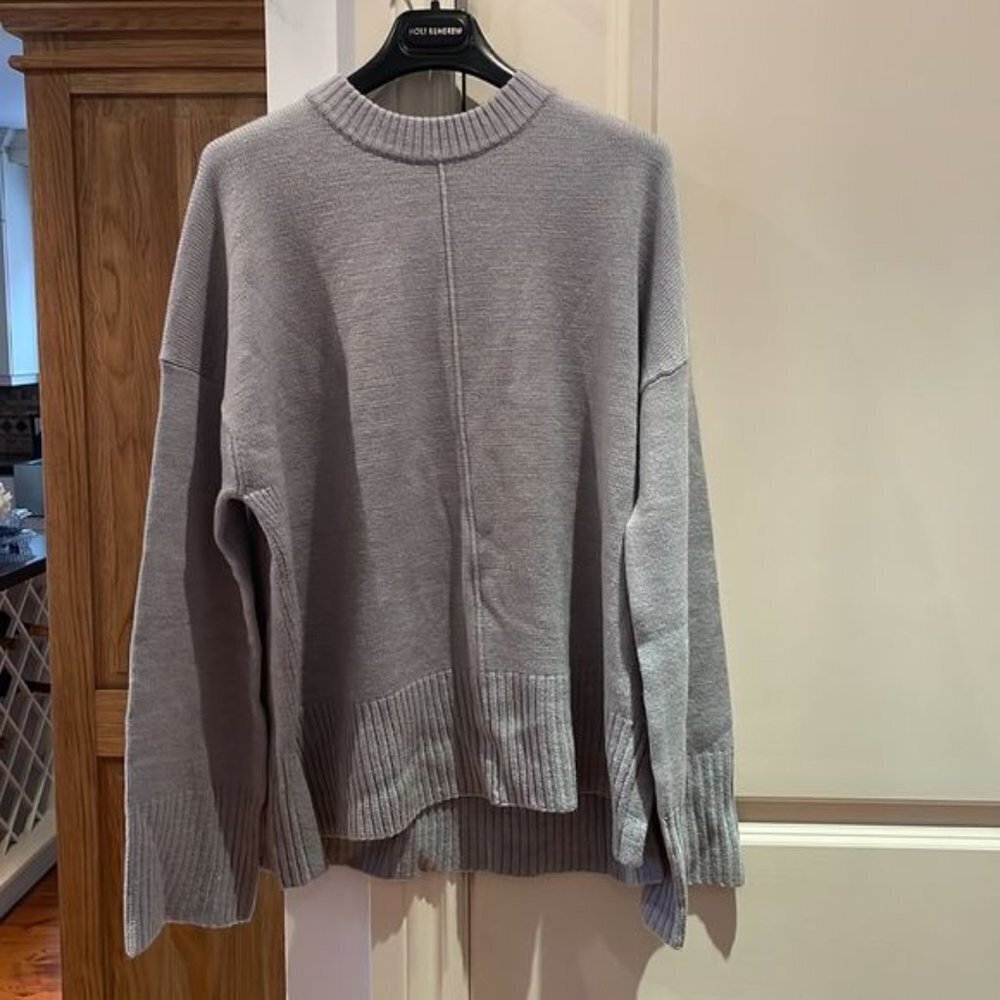 Nwot Nordstrom wide sleeve sweater in grey dark Heather fall winter warm soft - Picture 12 of 12